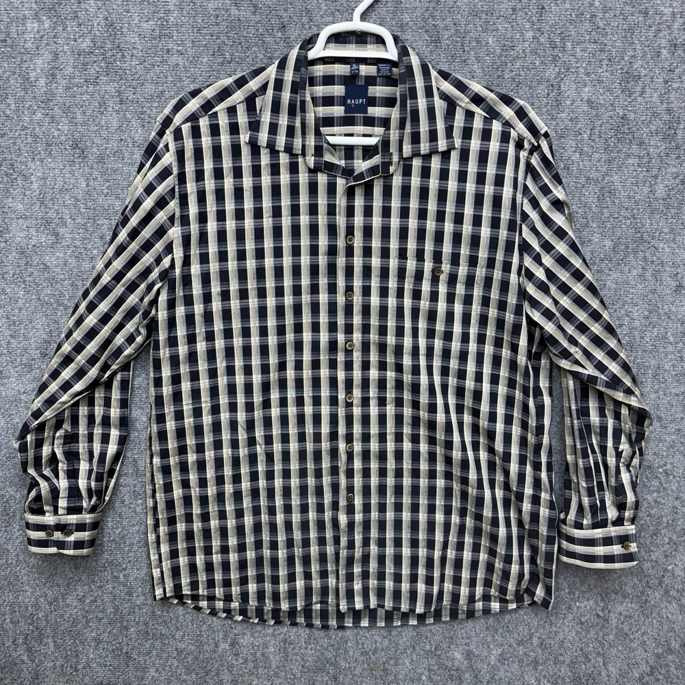 Haupt button up shirt long sleeve‎ men's size XL 17.5 43/44